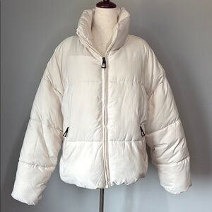 Women's Cream Puffer Jacket
